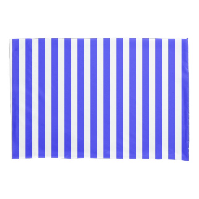 Royal blue and white candy stripes pillow case (Front)