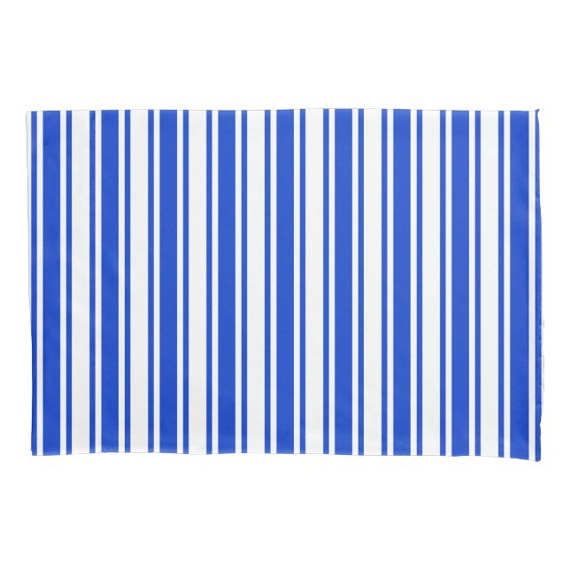 Royal blue and white candy stripes pillow case (Front)