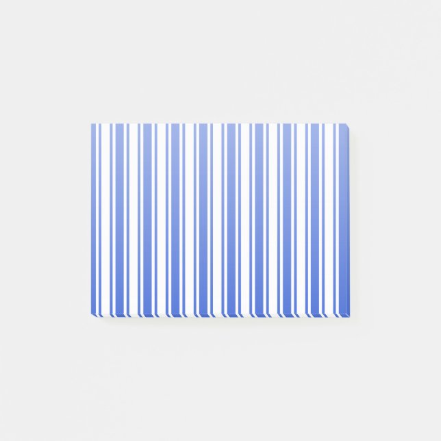Royal blue and white candy stripes post-it notes (Front)