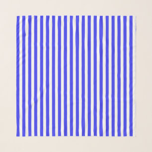 Royal blue and white candy stripes scarf