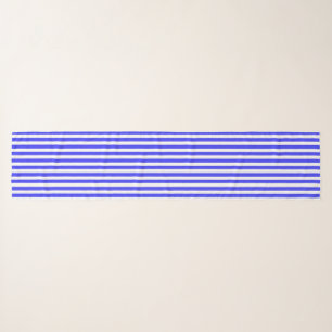 Royal blue and white candy stripes scarf