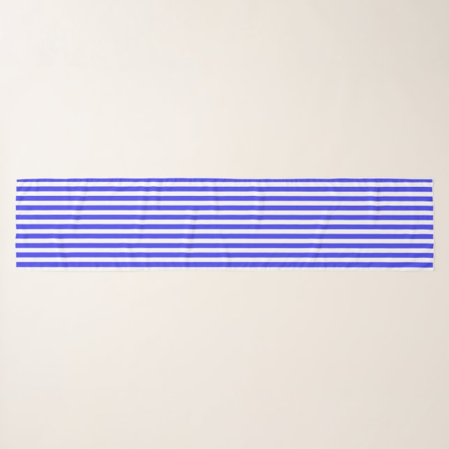 Royal blue and white candy stripes scarf (Front (Horizontal))