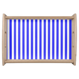 Royal blue and white candy stripes serving tray