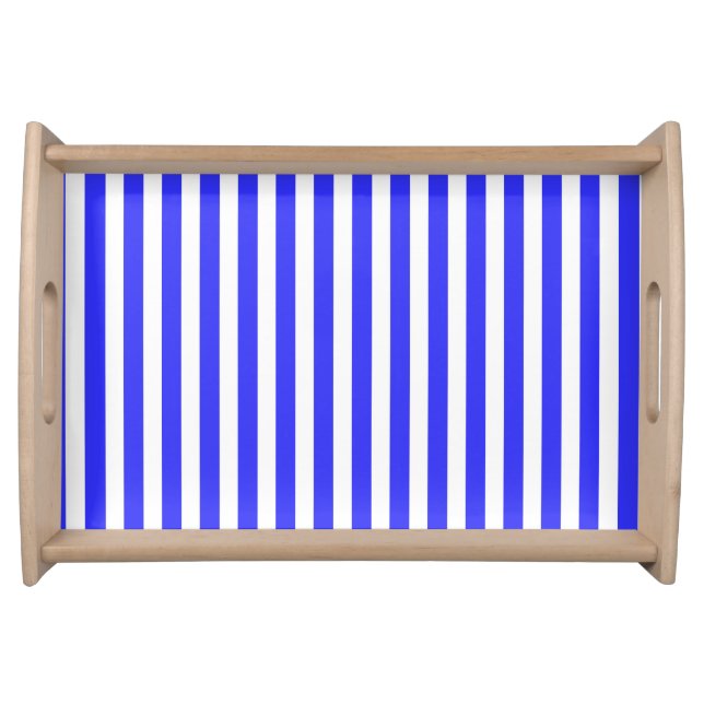 Royal blue and white candy stripes serving tray (Front)