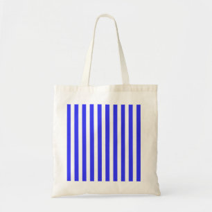 Royal blue and white candy stripes tote bag