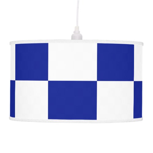 Royal Blue and White Checkered Pattern Ceiling Lamp