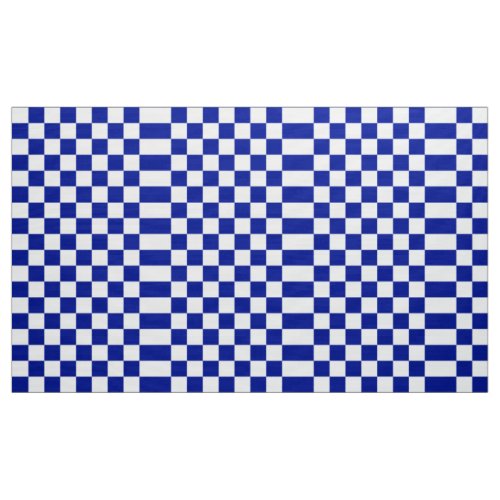 Royal Blue and White Checkered Pattern Fabric