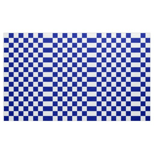 Royal Blue and White Checkered Pattern Fabric