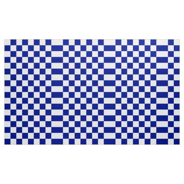 Royal Blue and White Checkered Pattern Fabric (Yard)