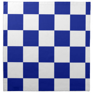 Royal Blue and White Checkered Pattern Napkin