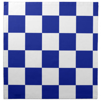 Royal Blue and White Checkered Pattern Napkin