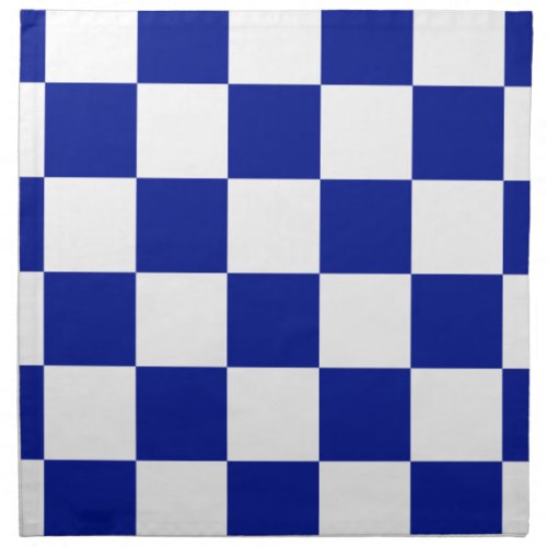 Royal Blue and White Checkered Pattern Napkin