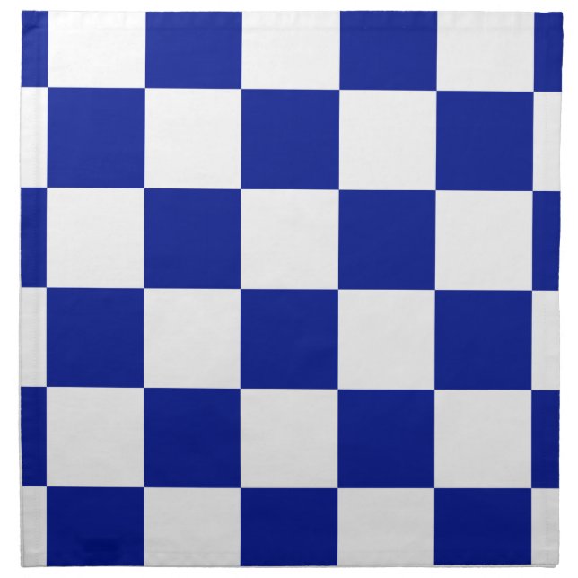Royal Blue and White Checkered Pattern Napkin (Front)
