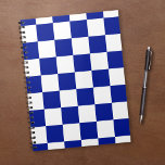Royal Blue And White Checkered Pattern Notebook at Zazzle