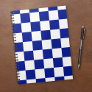 Royal Blue and White Checkered Pattern Notebook