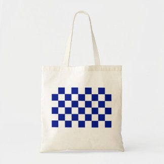 Royal Blue and White Checkered Pattern Tote Bag