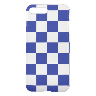 Royal Blue and White Checkered Pattern iPhone 8 Plus/7 Plus Case