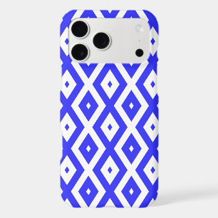 Royal blue and white diamond pattern iPhone 17 pro max case
