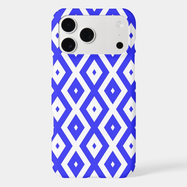 Royal blue and white diamond pattern Case-Mate iPhone case (Back)