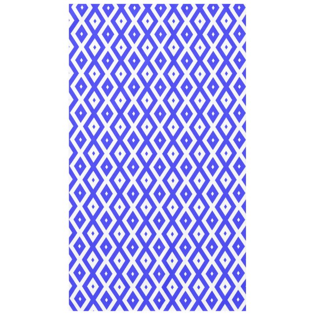 Royal blue and white diamond pattern tablecloth (Front)