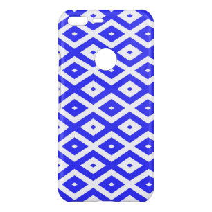 Royal blue and white diamond pattern uncommon google pixel XL case