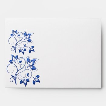 Royal Blue And White Envelope For 5x7 Sizes by NiteOwlStudio at Zazzle