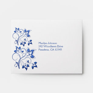 Royal Blue and White Envelope for RSVP Card
