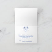 Royal Blue and White Floral Photo Thank You Card (Inside)