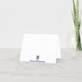 Royal Blue and White Floral Photo Thank You Card (Back)