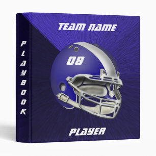 Royal Blue and White Football Helmet Binder