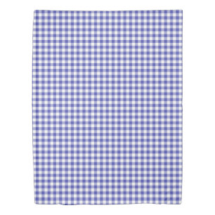 Royal Blue and White Gingham Pattern Duvet Cover