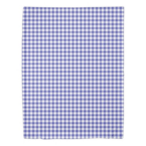 Royal Blue and White Gingham Pattern Duvet Cover