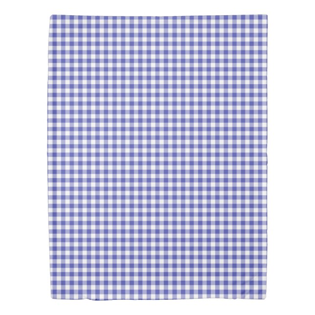 Royal Blue and White Gingham Pattern Duvet Cover (Front)