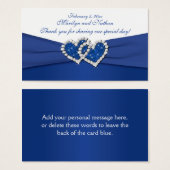 Royal Blue and White Joined Hearts Favor Tag (Front & Back)