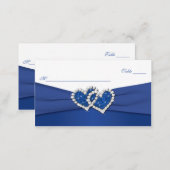 Royal Blue and White Joined Hearts Placecards (Front/Back)