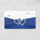 Royal Blue and White Joined Hearts Placecards