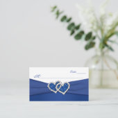 Royal Blue and White Joined Hearts Placecards (Standing Front)