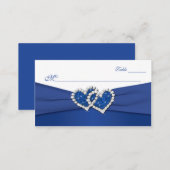 Royal Blue and White Joined Hearts Placecards (Front/Back)