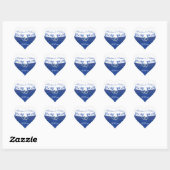 Royal Blue and White Joined Hearts Sticker (Sheet)