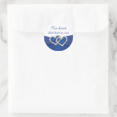 Royal Blue and White Joined Hearts Sticker (Bag)