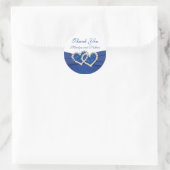Royal Blue and White Joined Hearts Sticker (Bag)