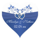 Royal Blue and White Joined Hearts Sticker 2
