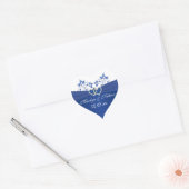 Royal Blue and White Joined Hearts Sticker 2 (Envelope)