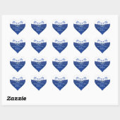 Royal Blue and White Joined Hearts Sticker 2 (Sheet)