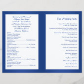 Royal Blue and White Joined Hearts Wedding Program (Back)