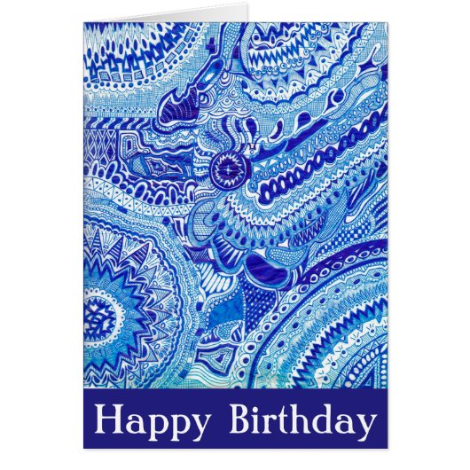 Royal Blue and White Ming style birthday (Front)