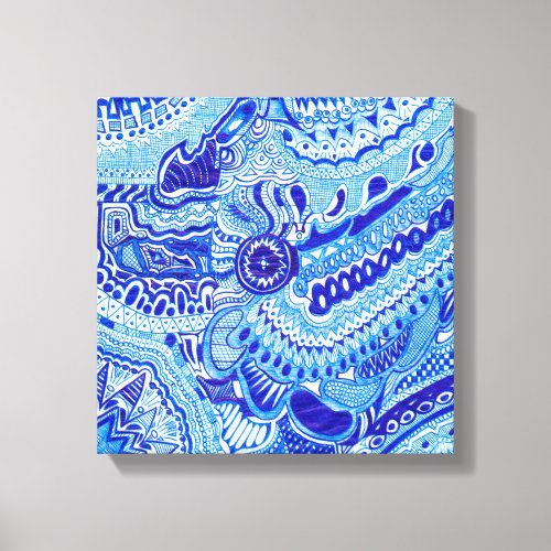 Royal Blue and White Ming style oriental Canvas Print