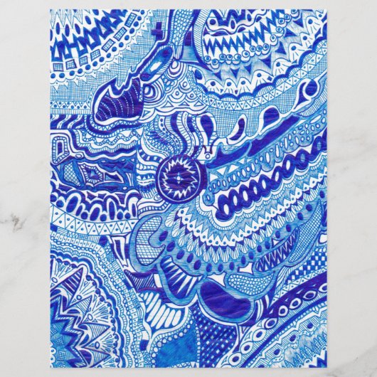 Royal Blue and White Ming style pattern art (Front)