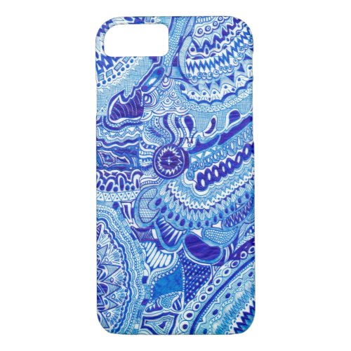 Royal Blue and White Ming style pattern art iPhone 87 Case