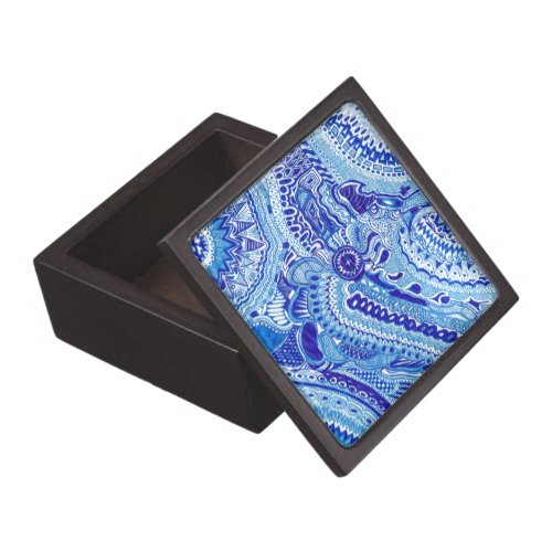 Royal Blue and White Ming style pattern art Gift Box